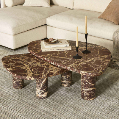 Luxury Red Marble Stone Coffee Dining Tea Table - Premium Stone Table for Home Decor photo-5