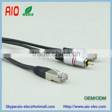 RJ45 Powerlink Compatible to Twin RCA Phono Cable