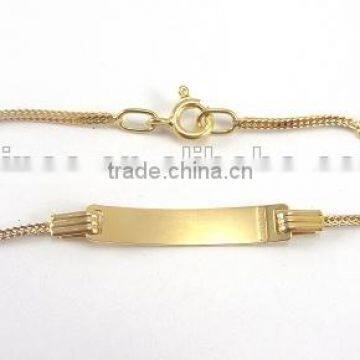 high quality 18K Yellow Gold Bracelet Baby Childrens Bracelet Snake Chain Adjustable bracelet kids id bracelets for gift