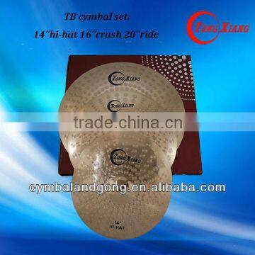 TB cymbal set:14"hi-hat 16"crash 20"ride