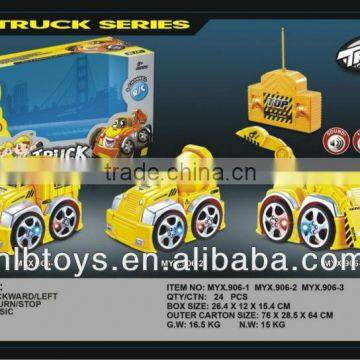 2013 New item,4CH RC construction car,Cartoon rc truck toy with lights and music