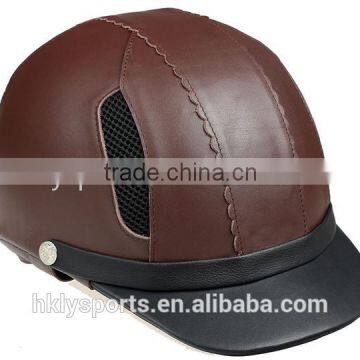 leather horse riding helmet