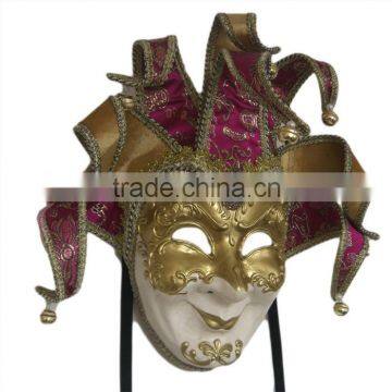 Wholesale Red And Gold Italy Venice Feather Masquerade Mask For Venetian Masked Ball photo-4