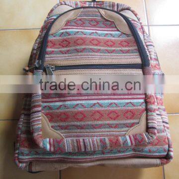 Leather/Cotton Backpack