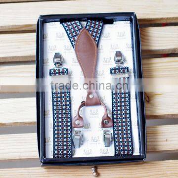 Men's Business Casual Trousers Boxed 4 Clip Suspenders High-end Special Gifts For Male