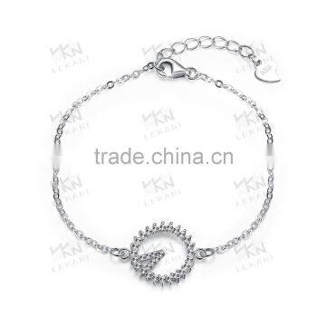 V style jewelry pure silver bracelets with 925 sterling silver for women