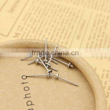 S835 Wholesale Earring charms finding,Stainless Steel bezel Pin