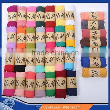 wholesale Yiwu cheap plain solid color cotton linen women viscose scarf