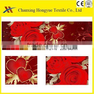 Wedding designs twill Microfiber peach skin printed home textile fabric for wedding bedding sets