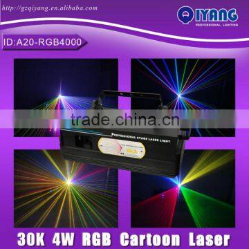 professional 4000mW 30K animation rgb stage laser light