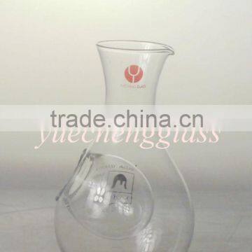 Clear handmade glass wine carafe decanter with hole wholesale