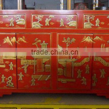 Chinese red wedding painted cabinet Lwc483