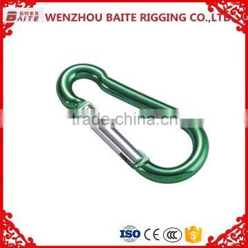 Hot Selling High Quality ALUMINUM CARABINER Green SPRING HOOK China Rigging Hardware Manufacture