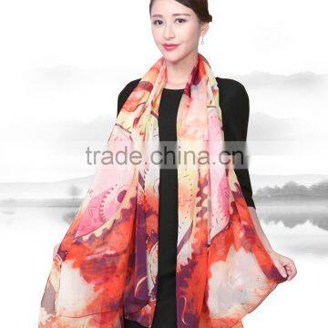 best quality digital print silk scarf Hangzhou silk Wholesale custom printed silk scarves