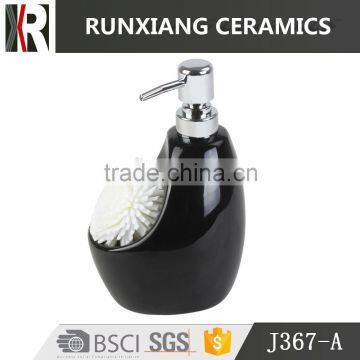 black ceramic soap dispenser with sponge holder                        
                                                Quality Choice