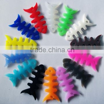 Cute silicone headset wire winder in fishbone shape