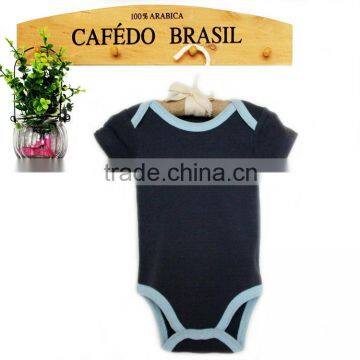 Cotton cute baby boy apparel black plain baby bodysuit apparel