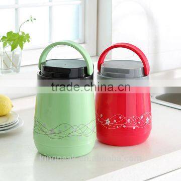 2016 NEW DESIGN LARGE INSULATED GLASS HOT FOOD VACUUM FLASK THERMOS /PICNIC CONTAINER CARRY HANDLE/THERMOS FOOD JAR BPA FREE