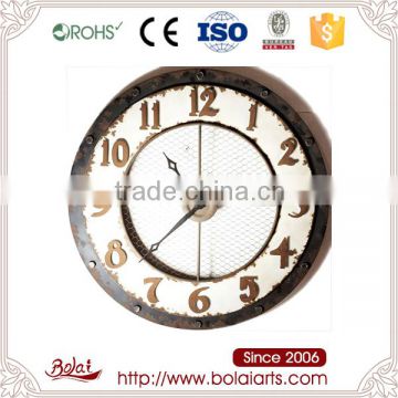 Good quality hollow mesh back clock hand imitation rust quartz wall clock dial