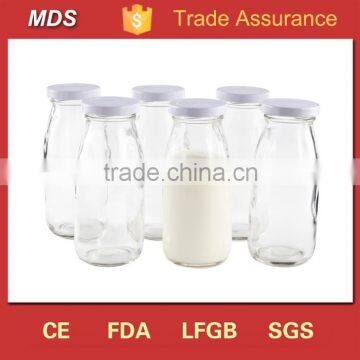 Milk glass yogurt bottle jar with lid for health                        
                                                Quality Choice