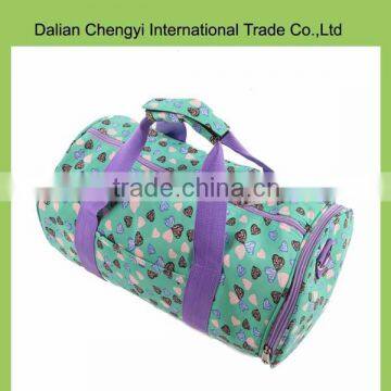 Promotional high capacity polyester travel sport duffel bag with printing