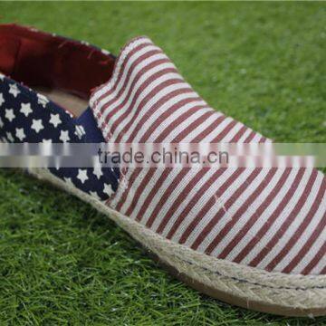 The Stars and Stripes Print Fashion Classic Canvas Stock Shoes photo-2