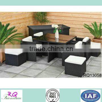 Leisure Rattan Outdoor Furniture With Table Chair And Ottoman