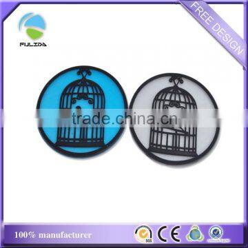 Birdcage Soft PVC Rubber Out-of-shape Mixed Pack Tea Drink Coaster