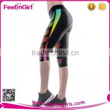 Chian Manufacture Ladies Colorful Print Leggings Sexy Short Pants