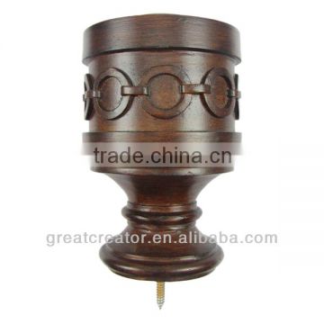 Cherry Wood Modern Curtain Rod Finial from China Home Decor Wholesale