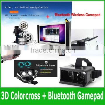 Headmount Plastic oculus rift 3D VR Virtual Reality Glasses Google Cardboard with Smart Phone Bluetooth Wireless Mouse Gamepad