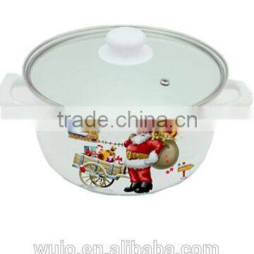 Enamel Casserole with Christmas Design