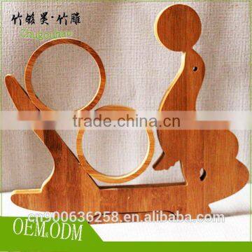 Bamboo Material Round Wine Rack photo-2