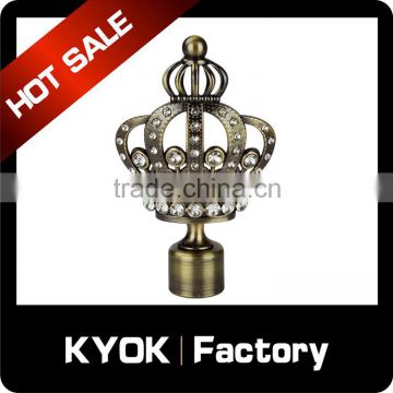 KYOK new 28mm decorative curtain rod end caps, double plastic curtian rod finials