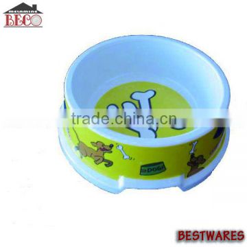 Round cheap plastic pet feeder melamine dog bowl