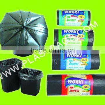 HDPE Recycled star seal garbage bags on roll