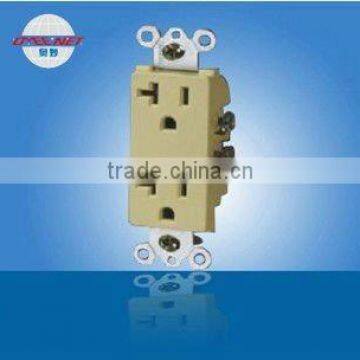 Flush Mounted Decorative Duplex Receptacle Wall Socket 2Outlet 125V