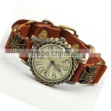 2014 New Design Handmake Cross Genuine Leather Watch LCB 011