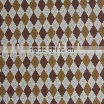 Mickey Mouse Knit Coffee Diamond Checks on White Polyester Milk Fiber Spandex Print Italy Fabric photo-2