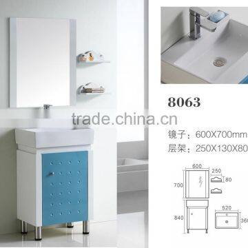 8063 Ceramic Counter top Cabinet Basin thin edge basin Bathroom Sink PVC Cabinet