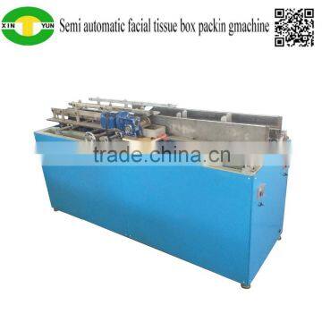 Semi automatic facial paper cardboard box packing machine