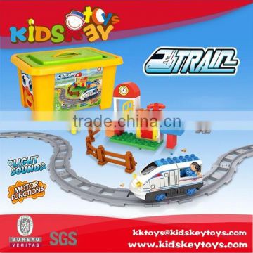 kids battery operated plastic train tracks toy electric train education toy Building Blocks