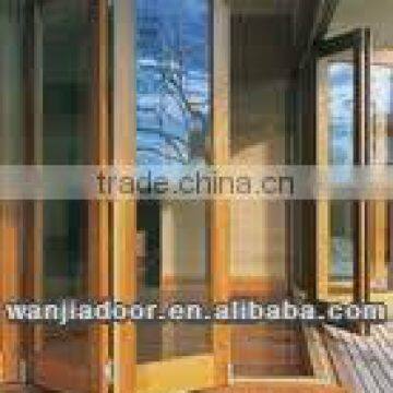 good sales wooden color aluminium multi folding door