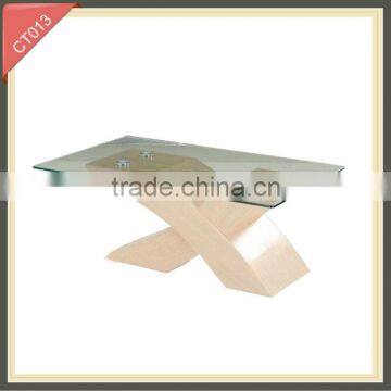 hot sale wooden conference cheap glass coffee table CT013