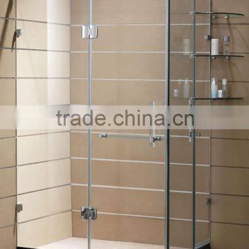 single door shower bathroom with three glass shelf Y671