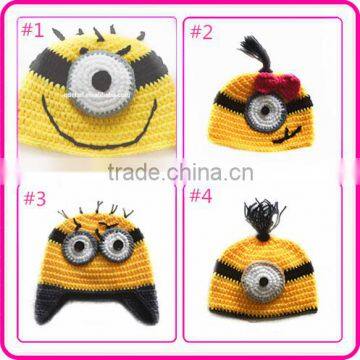 wholesale winter baby beanie knitting hats crochet pattern minion hat