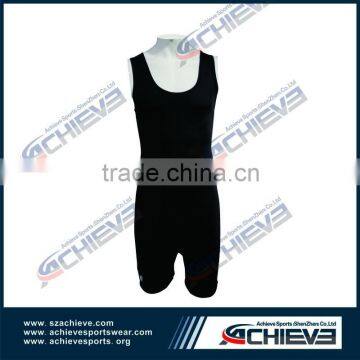 plain black wrestling singlet