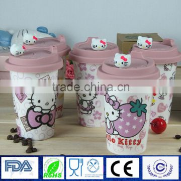 Hello Kitty Originality Cute New Product Hot Sale Silicone Cup Lid/Cover