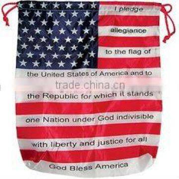 Hot selling American Flag Drawstring Bags