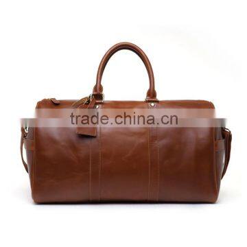 China supplier popular style comfortable genuine leather luggage bag